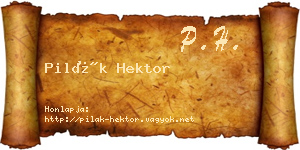 Pilák Hektor névjegykártya